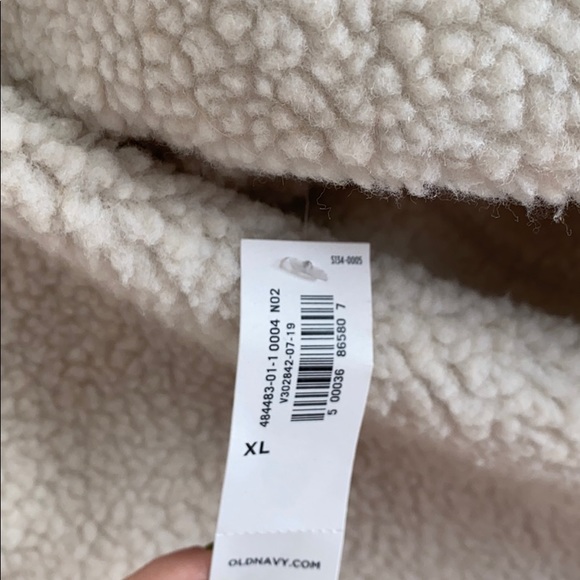 Old Navy Sherpa Jacket Brown with Chorded Trim - Picture 4 of 6